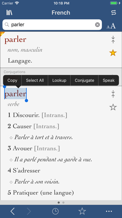 Emulate iPhone app Ultralingua French using MyAndroid