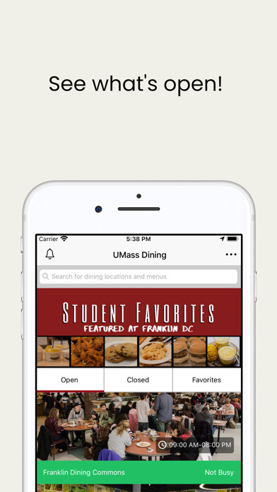 Emulate iPhone app UMass Dining Services using MyAndroid