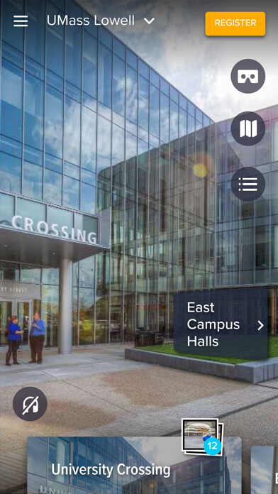 Emulate iPhone app UMass Lowell Virtual Tour using MyAndroid
