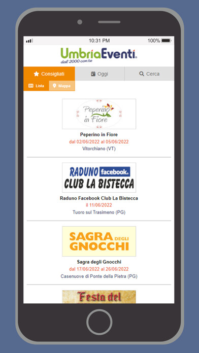 Emulate iPhone app UmbriaEventi using MyAndroid
