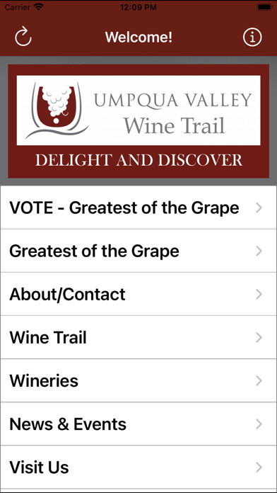 Emulate iPhone app Umpqua Valley Wine Growers using MyAndroid Emulate iPhone app Umpqua Valley Wine Growers using MyAndroid