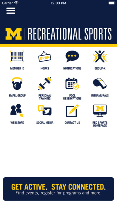 Emulate iPhone app U-M Recreational Sports using MyAndroid Emulate iPhone app U-M Recreational Sports using MyAndroid