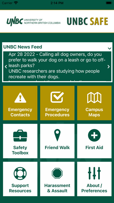 Emulate iPhone app UNBC Safe using MyAndroid Emulate iPhone app UNBC Safe using MyAndroid
