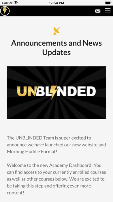 Emulate iPhone app UNBLINDED Academy using MyAndroid Emulate iPhone app UNBLINDED Academy using MyAndroid