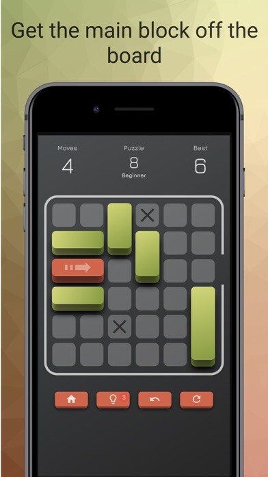Emulate iPhone app Unblock Nova: sliding Puzzle using MyAndroid