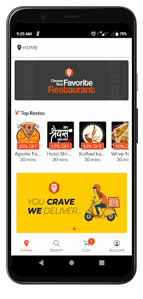 Run android online APK Unbox : Food  Online Delivery from MyAndroid or emulate Unbox : Food  Online Delivery using MyAndroid