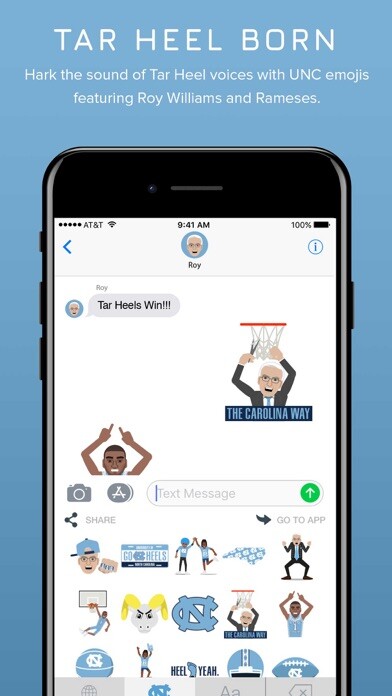 Emulate iPhone app UNC Tar Heels Emojis using MyAndroid Emulate iPhone app UNC Tar Heels Emojis using MyAndroid