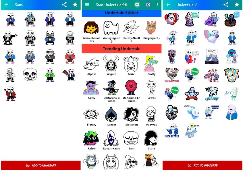 Run android online APK UNDERTALE and DELTARUNE stickers for WAStickerApps from MyAndroid or emulate UNDERTALE and DELTARUNE stickers for WAStickerApps using MyAndroid