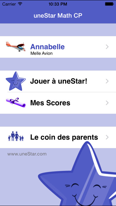 Emulate iPhone app uneStar Math CP using MyAndroid