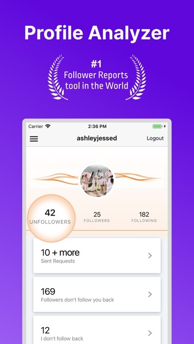 Emulate iPhone app Unfollowers Reports - Reqfull using MyAndroid