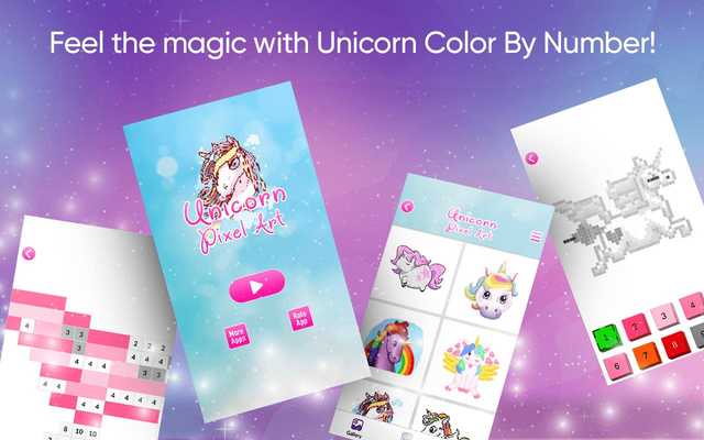 Emulate Android APK Unicorn Number Coloring - Pixel Art No.Draw
