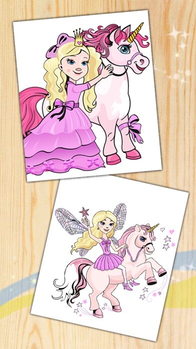 Emulate iPhone app Unicorn & pegasus coloring pages Fantastic animals using MyAndroid