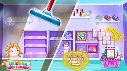 Emulate iPhone app Unicorn Shop Cleanup using MyAndroid