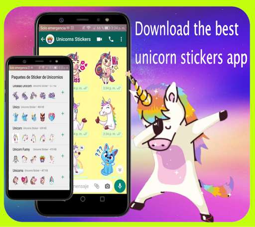 Run android online APK Unicorn wastickerapps from MyAndroid or emulate Unicorn wastickerapps using MyAndroid