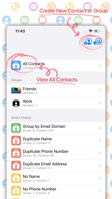 Emulate iPhone app Unified Contacts using MyAndroid