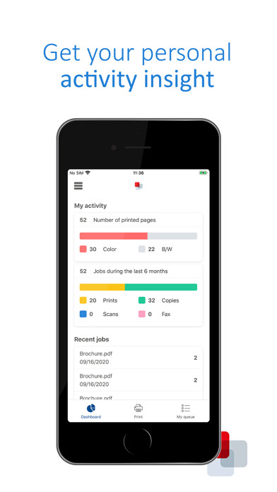Emulate iPhone app uniFLOW Online Print & Scan using MyAndroid