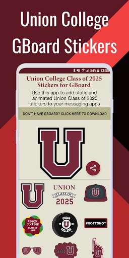Run android online APK Union College Class of 2025 Gboard Stickers from MyAndroid or emulate Union College Class of 2025 Gboard Stickers using MyAndroid