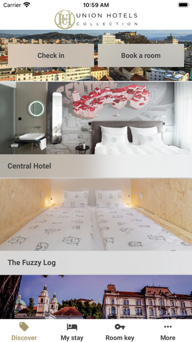 Emulate iPhone app Union Hotels Collection using MyAndroid