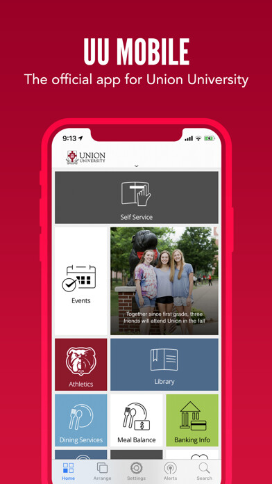 Emulate iPhone app Union University (TN) Mobile using MyAndroid