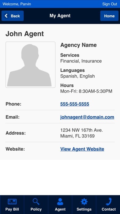 Emulate iPhone app United Auto Insurance Services using MyAndroid