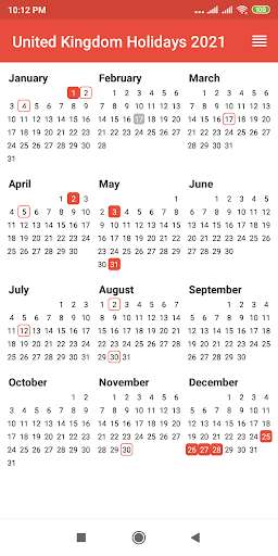 Run android online APK United Kingdom Bank Holidays 2021 from MyAndroid or emulate United Kingdom Bank Holidays 2021 using MyAndroid