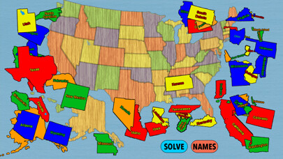 Emulate iPhone app United States Map Puzzle using MyAndroid