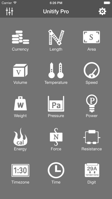 Emulate iPhone app Unitify - Unit Converter using MyAndroid