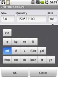 Emulate Android APK Unit Price Compare