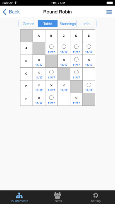 Emulate iPhone app Universal Tournament Maker using MyAndroid