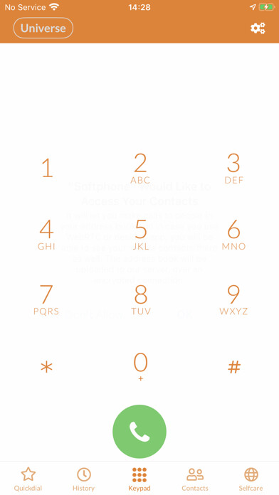 Emulate iPhone app Universe Softphone using MyAndroid
