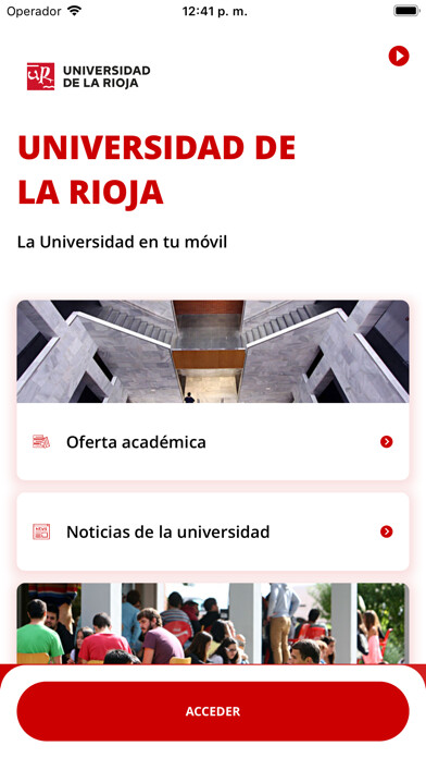 Emulate iPhone app Universidad de La Rioja using MyAndroid Emulate iPhone app Universidad de La Rioja using MyAndroid