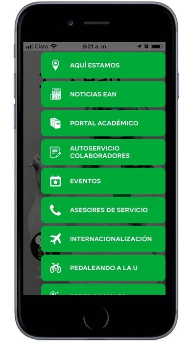 Emulate iPhone app Universidad EAN using MyAndroid