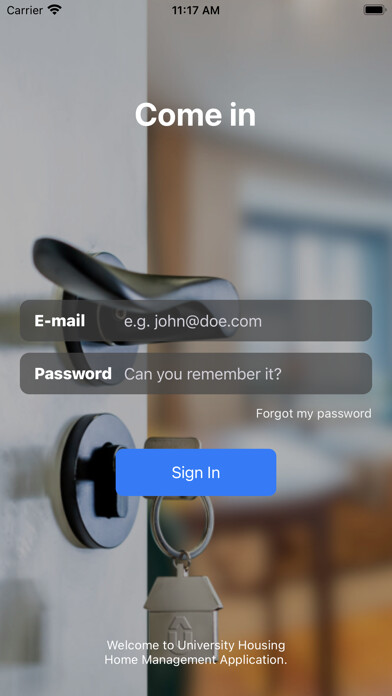 Emulate iPhone app University Housing Home App using MyAndroid