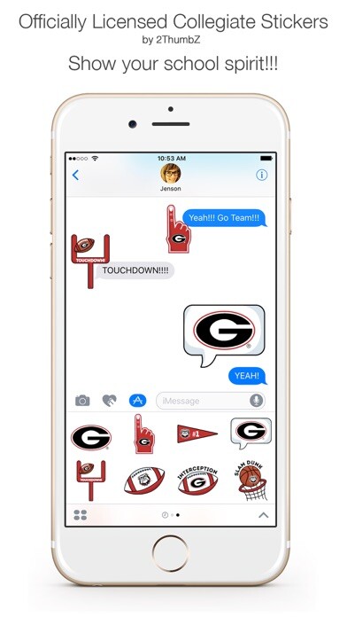 Emulate iPhone app University of Georgia Stickers for iMessage using MyAndroid Emulate iPhone app University of Georgia Stickers for iMessage using MyAndroid