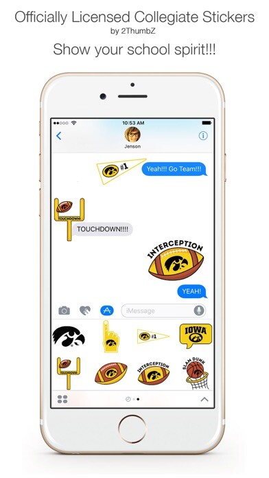 Emulate iPhone app University of Iowa Stickers for iMessage using MyAndroid Emulate iPhone app University of Iowa Stickers for iMessage using MyAndroid