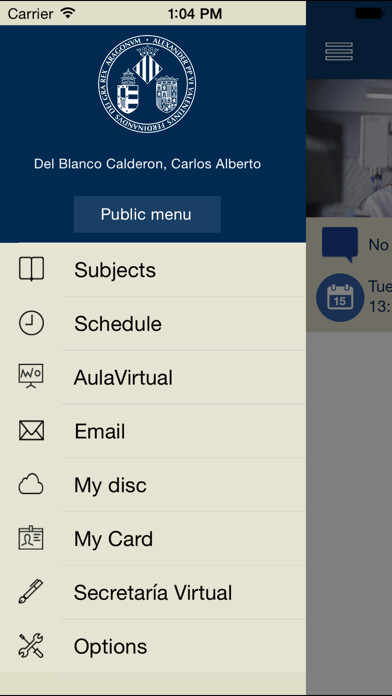 Emulate iPhone app University of Valencia using MyAndroid Emulate iPhone app University of Valencia using MyAndroid