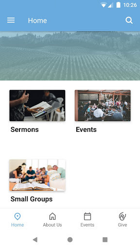 Emulate iPhone app University Vineyard Church App using MyAndroid Emulate iPhone app University Vineyard Church App using MyAndroid