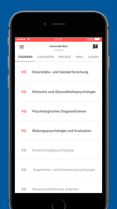 Emulate iPhone app Uni Wien mobile using MyAndroid