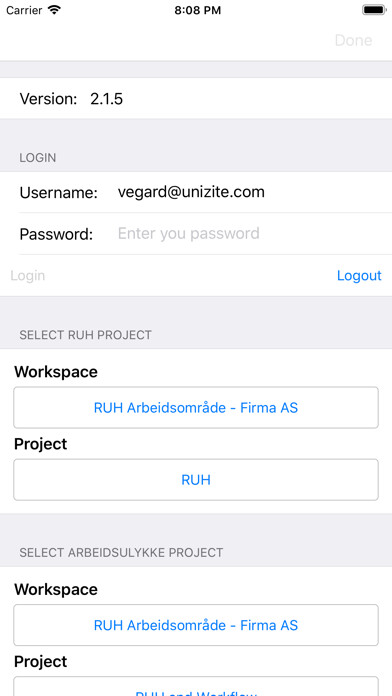 Emulate iPhone app uniZite RUH using MyAndroid