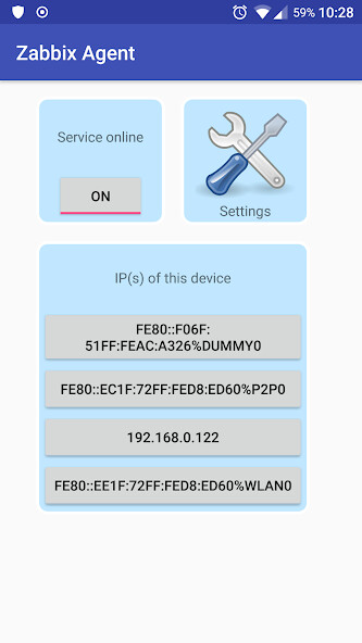 Emulate Android APK Unofficial Zabbix Agent