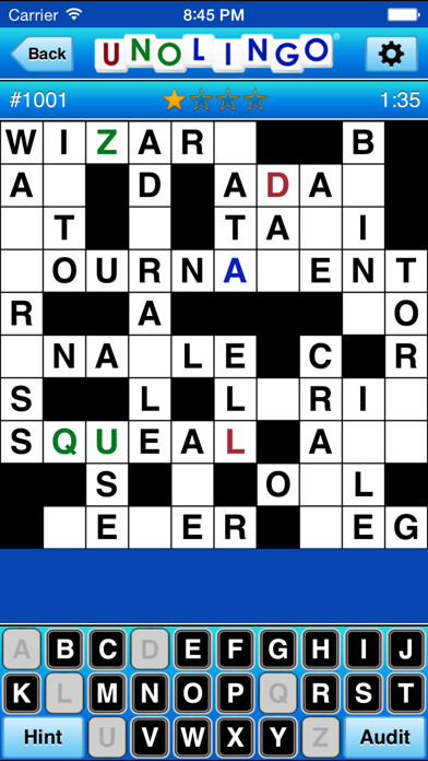 Emulate iPhone app Unolingo: Crosswords Without Clues using MyAndroid