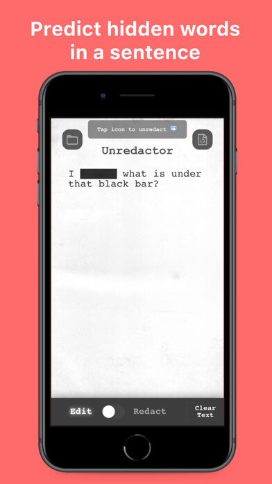 Emulate iPhone app Unredactor using MyAndroid