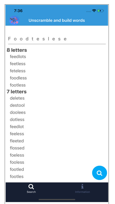 Emulate iPhone app Unscramble and build words using MyAndroid Emulate iPhone app Unscramble and build words using MyAndroid