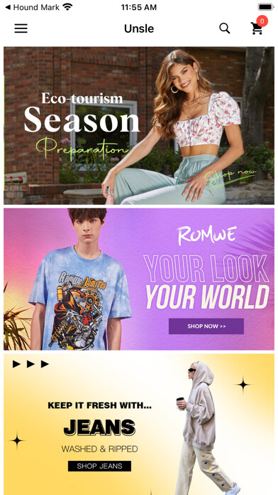 Emulate iPhone app Unsle - shop on line store using MyAndroid Emulate iPhone app Unsle - shop on line store using MyAndroid