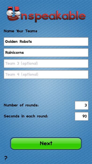 Emulate iPhone app Unspeakable Party Game using MyAndroid Emulate iPhone app Unspeakable Party Game using MyAndroid