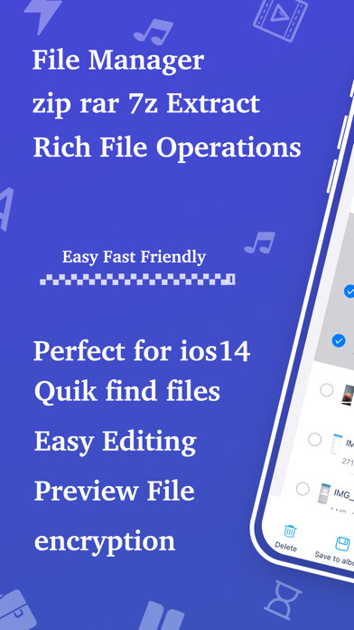 Emulate iPhone app Unzip -  Unrar Zip Rar Tool using MyAndroid