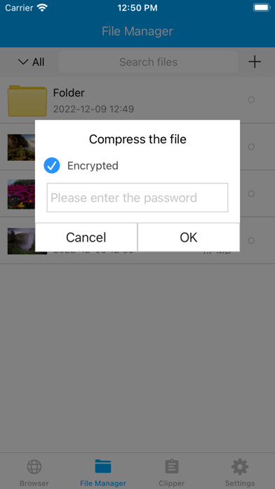 Emulate iPhone app Unzip - zip rar 7z extract using MyAndroid