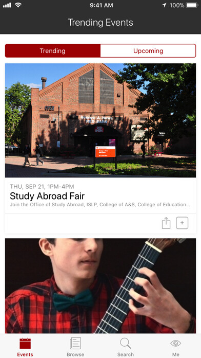 Emulate iPhone app UofL Events using MyAndroid