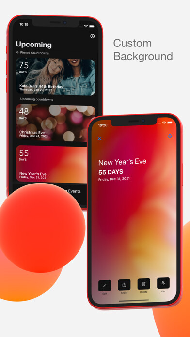 Emulate iPhone app Upcoming - Event Countdown using MyAndroid