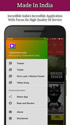 Emulate Android APK Upcoming Movies Trailers, Teasers  Video Songs